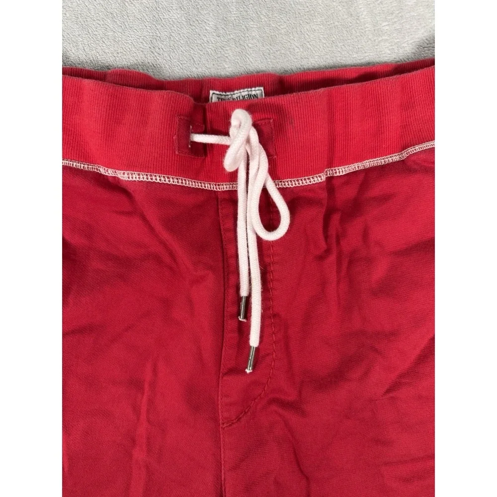 True Religion Sweat Shorts Men's 2XL Red Baggy